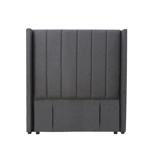Modern Fullboard Headboard with Wings - King Single - Charcoal