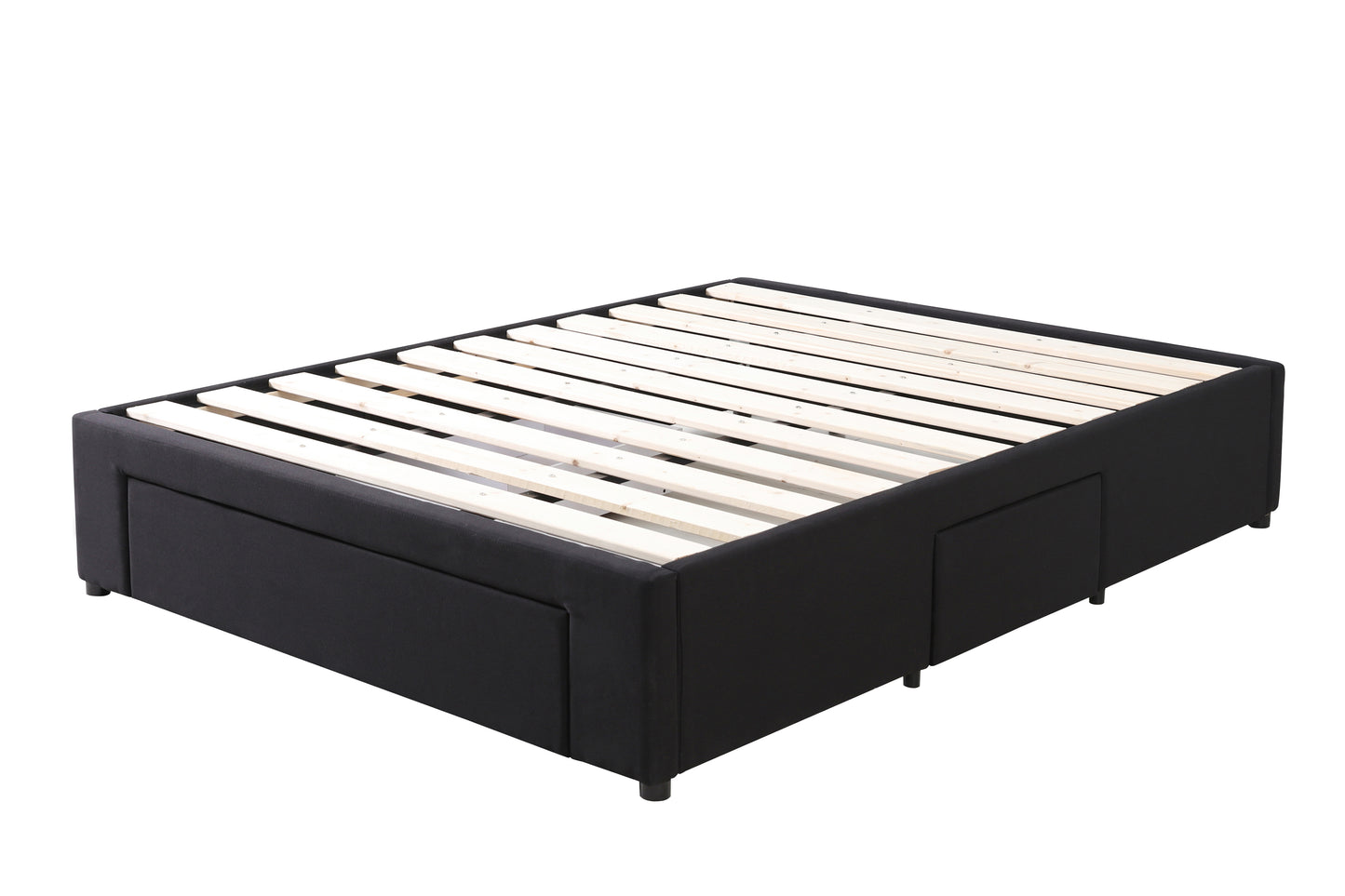 Bed Bases with 3 Drawers - Queen - Black