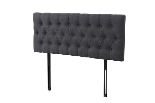 Button Headboard with Metal Legs - Queen - Charcoal
