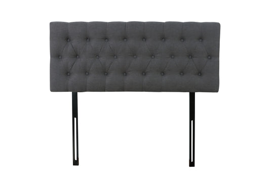 Button Headboard with Metal Legs - Queen - Charcoal