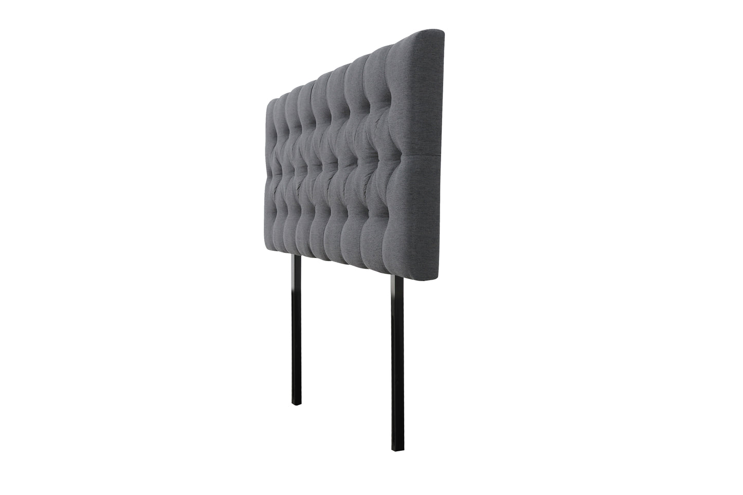 Button Headboard with Metal Legs - Super King - Charcoal