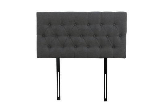 Button Headboard with Metal Legs - King Single - Charcoal