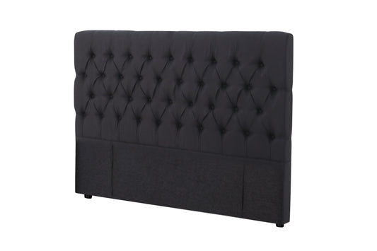Deluxe Buttoned Fullboard Headboard - Queen - Black
