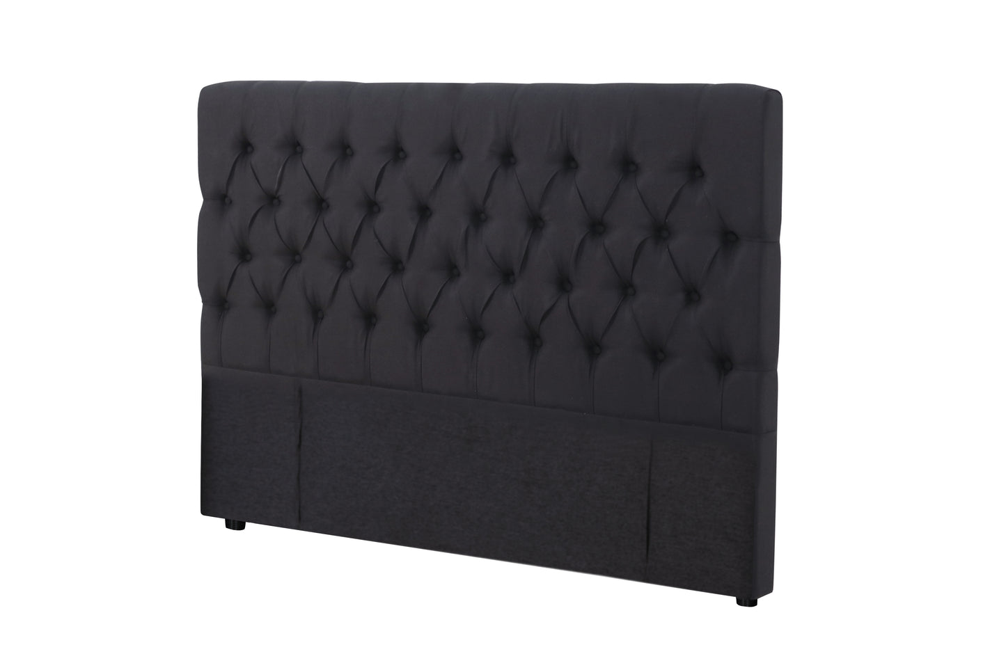 Deluxe Buttoned Upholstered Storage Bed Frame - Queen - Black
