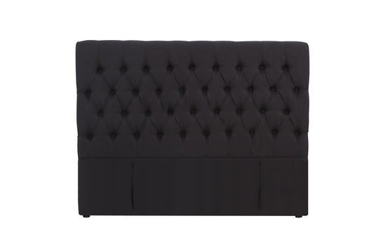 Deluxe Buttoned Fullboard Headboard - Queen - Black