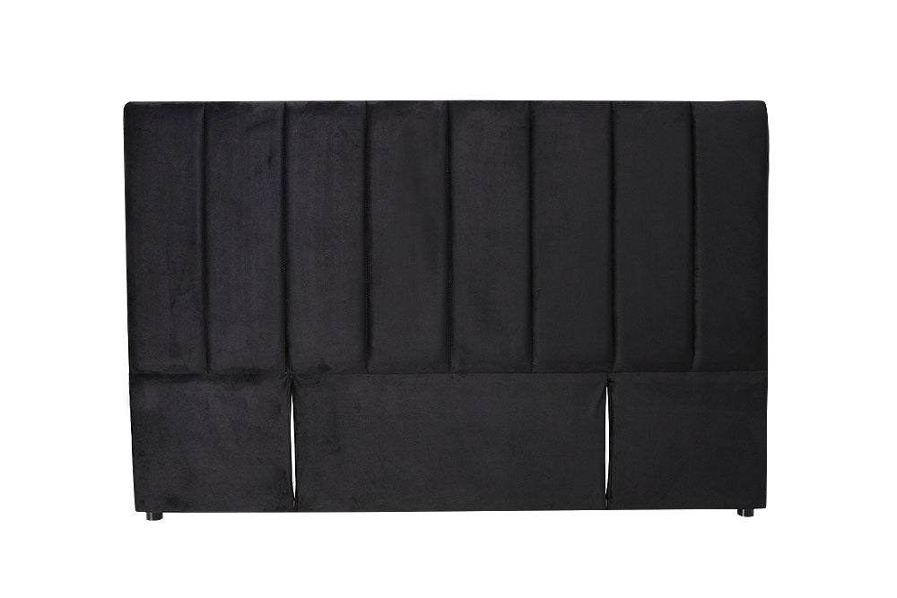 Modern Fullboard Headboard - King Single - Velvet Black