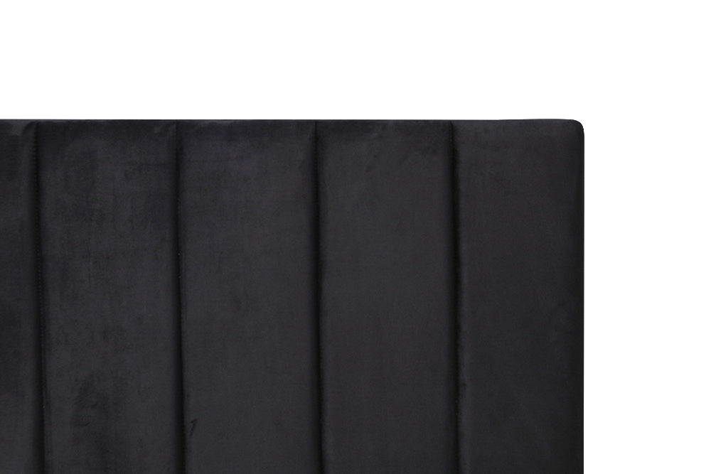 Modern Fullboard Headboard - King Single - Velvet Black