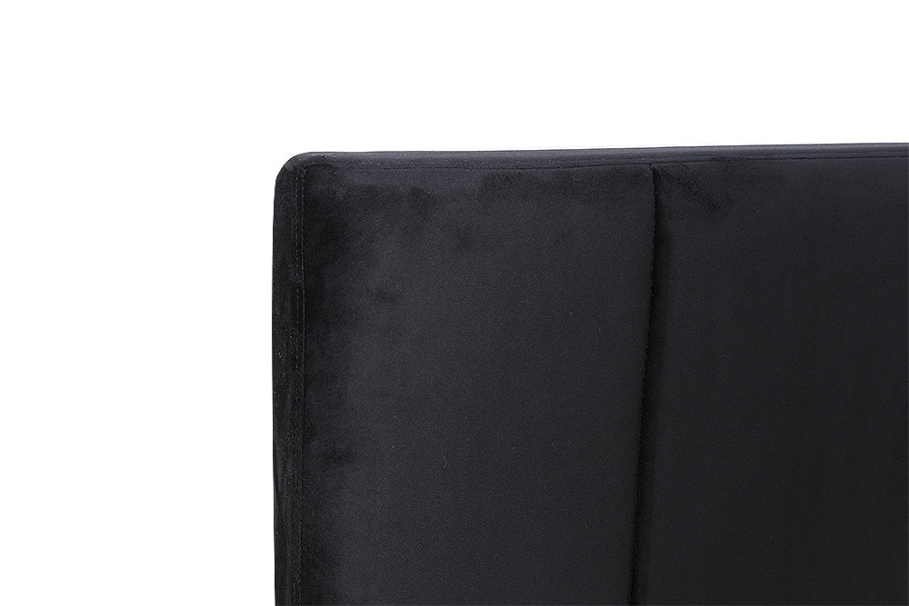 Modern Fullboard Headboard - King Single - Velvet Black