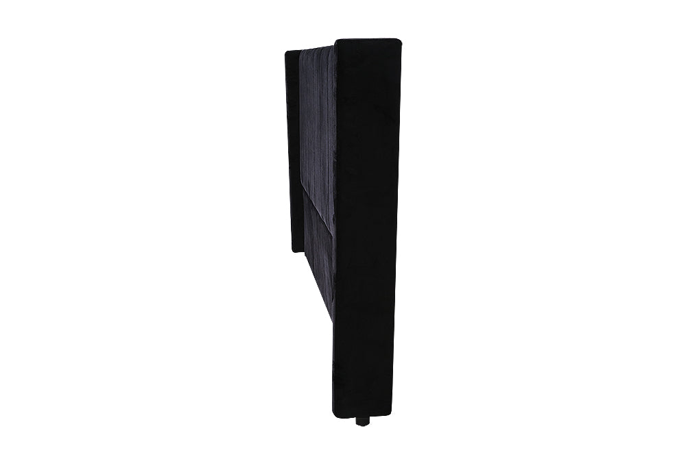 Modern Fullboard Headboard with Wings - King - Velvet Black