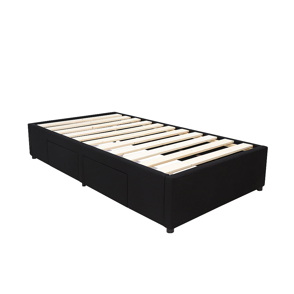 Bed Bases with 2 Drawers - King Single - Black