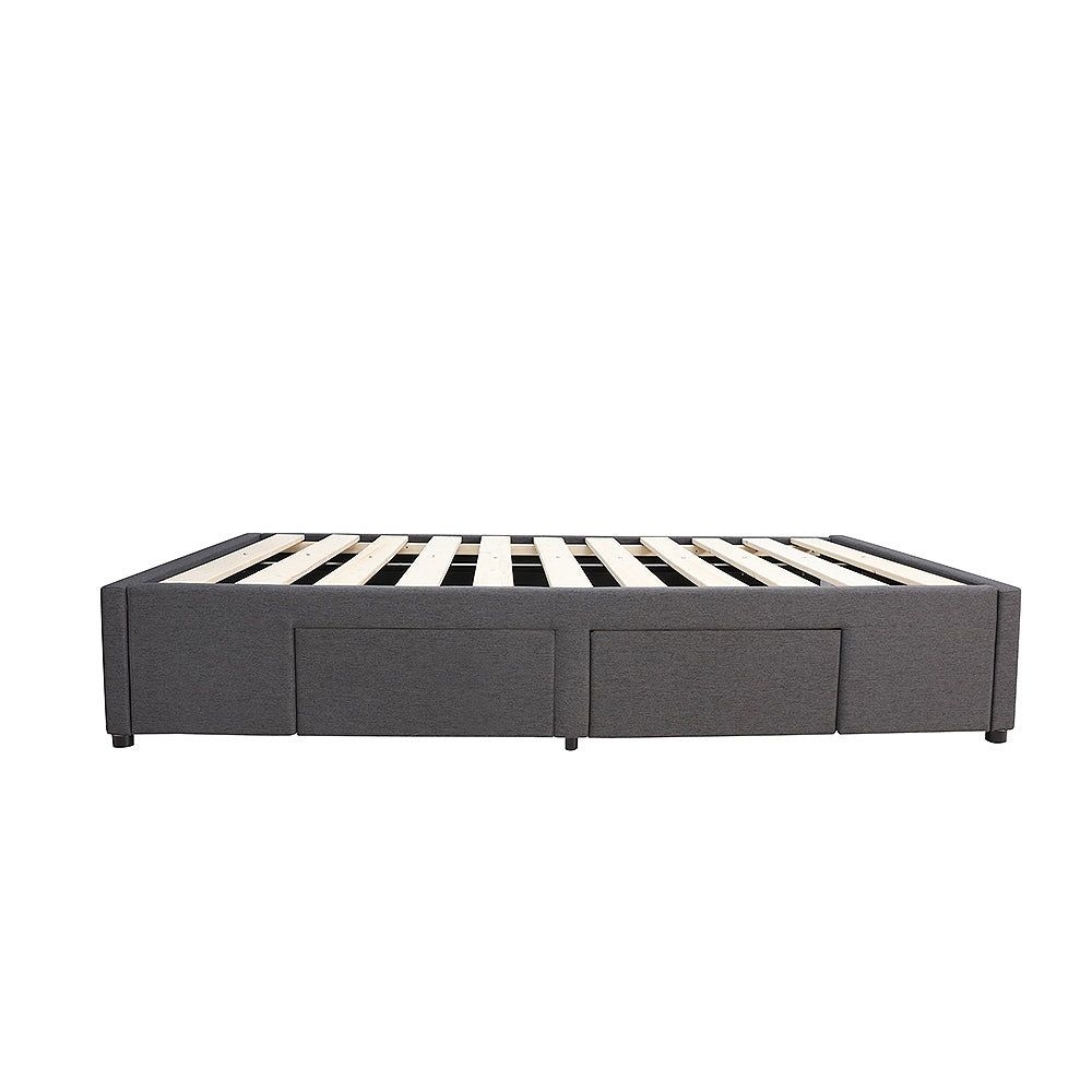 Bed Bases with 2 Drawers - King Single - Charcoal