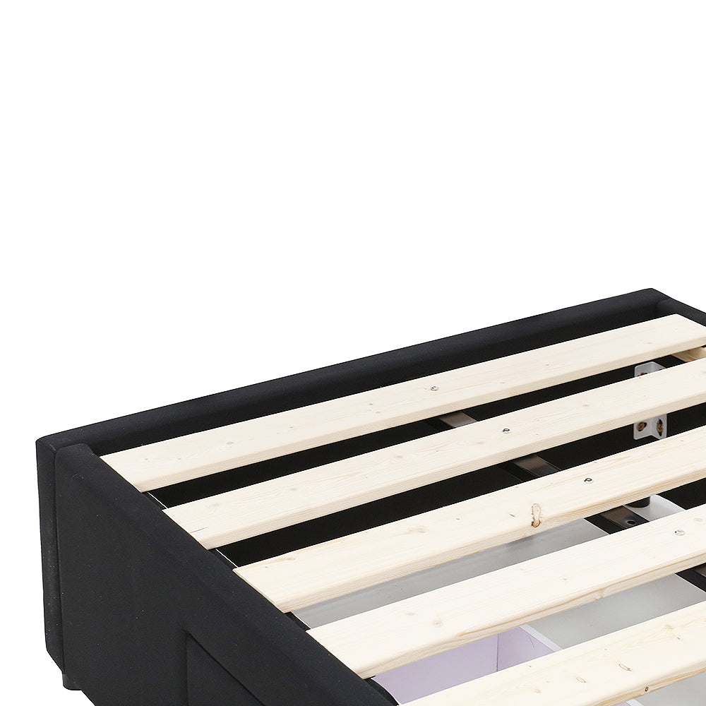 Bed Bases with 2 Drawers - King Single - Black