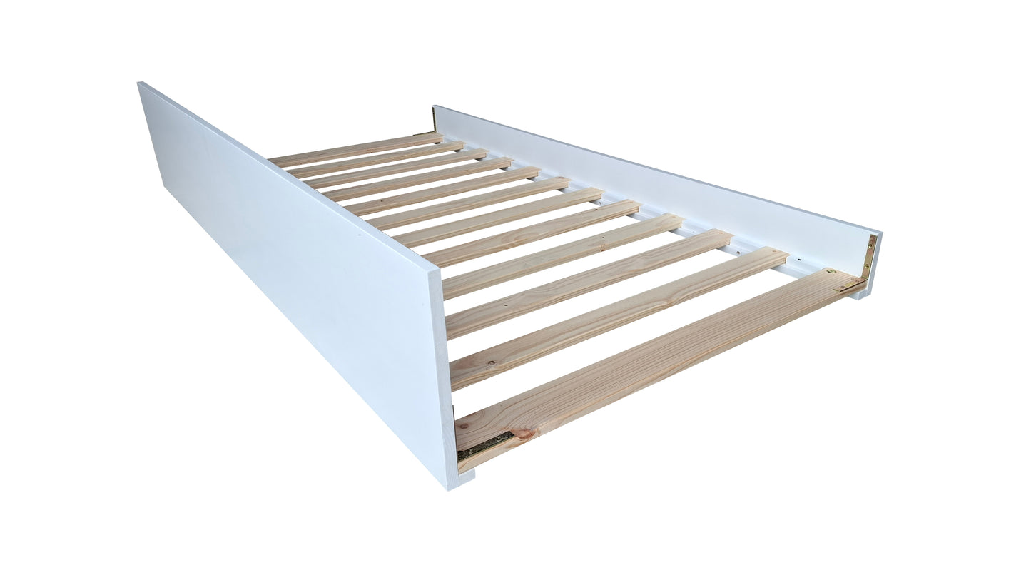 Taranaki Solid Pine Trundler Bed Frame - King Single - White