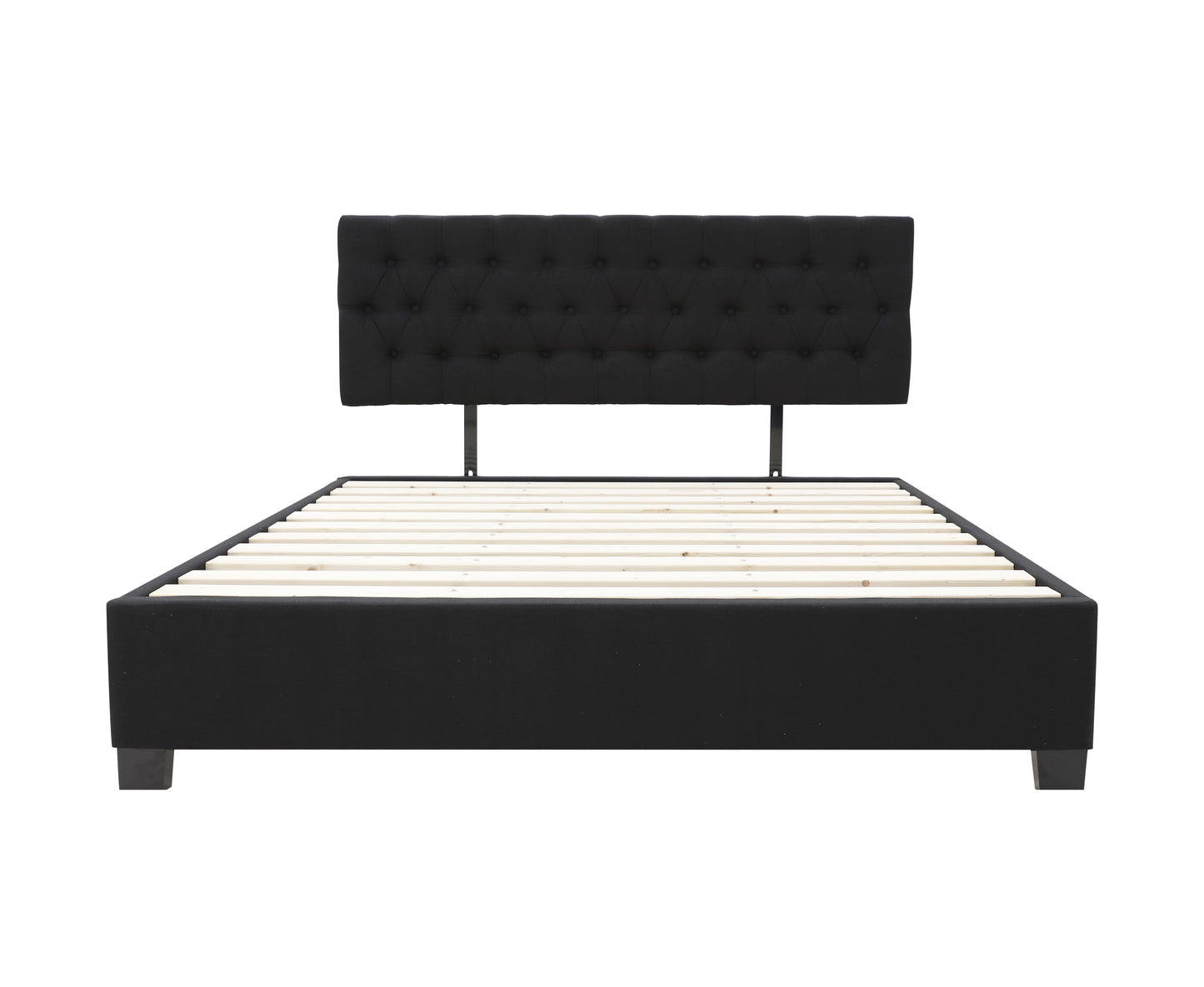 Adjustable Button Headboard Bed Frame - Double - Black