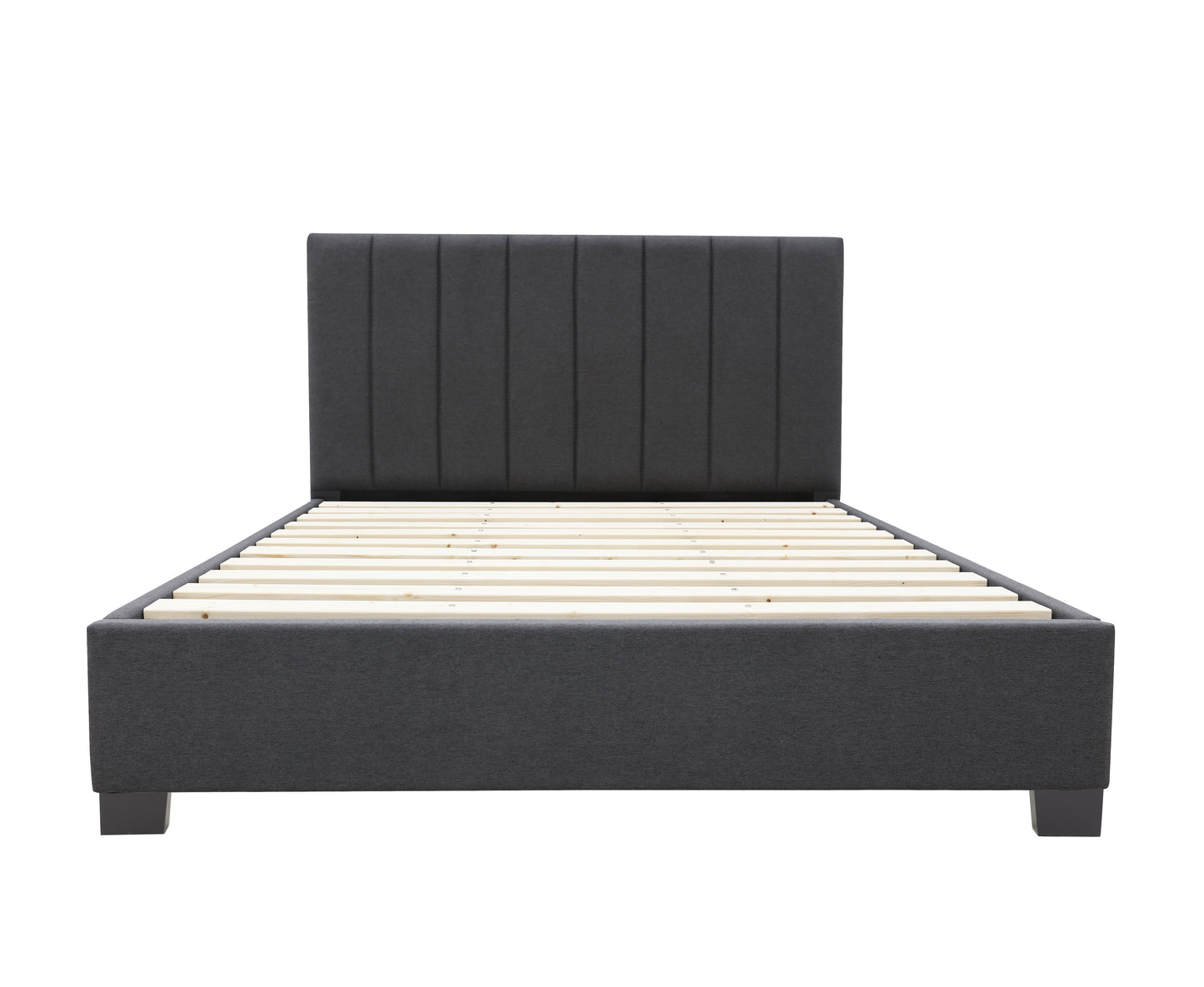 Modern Headboard Bed Frame - Super King - Charcoal