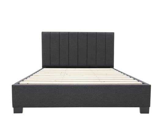 Modern Headboard Bed Frame - Queen - Charcoal