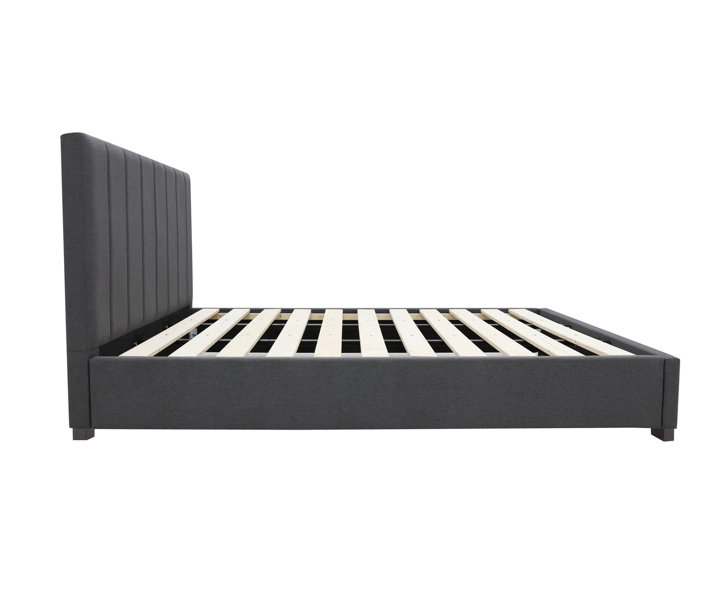 Modern Headboard Bed Frame - Super King - Charcoal