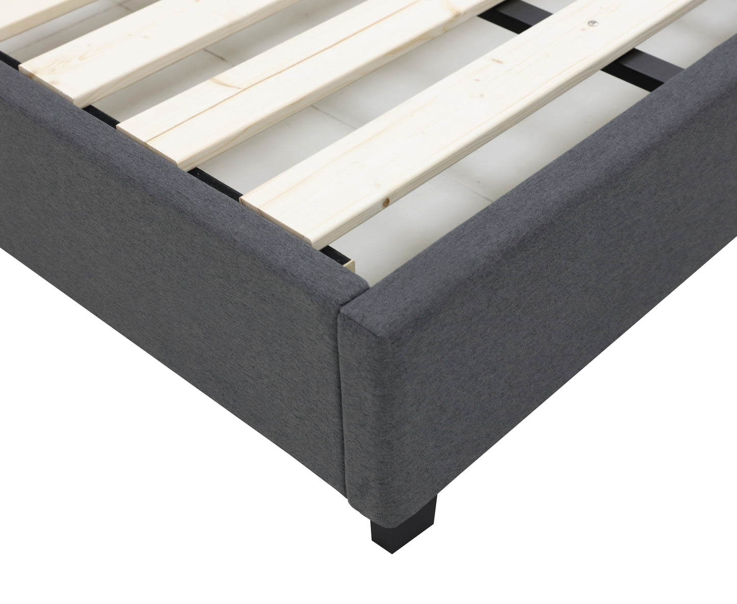 Modern Headboard Bed Frame - Super King - Charcoal