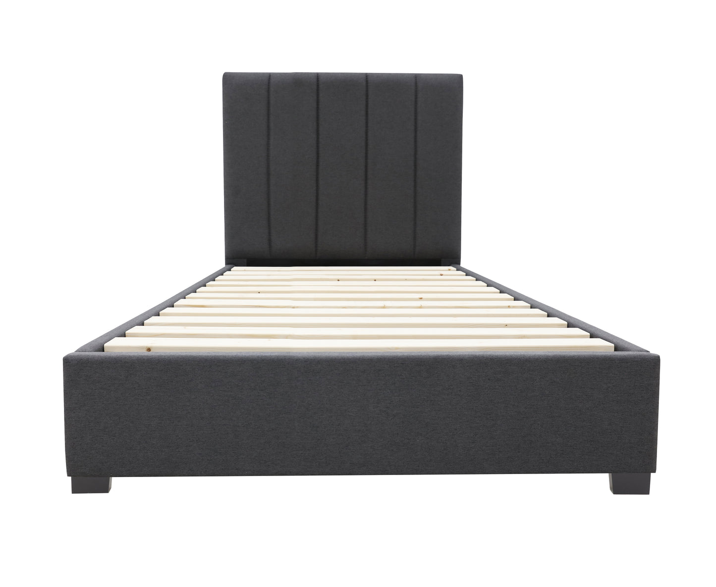 Modern Headboard Bed Frame - Single - Charcoal