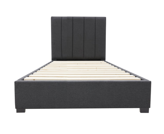 Modern Headboard Bed Frame - King Single - Charcoal