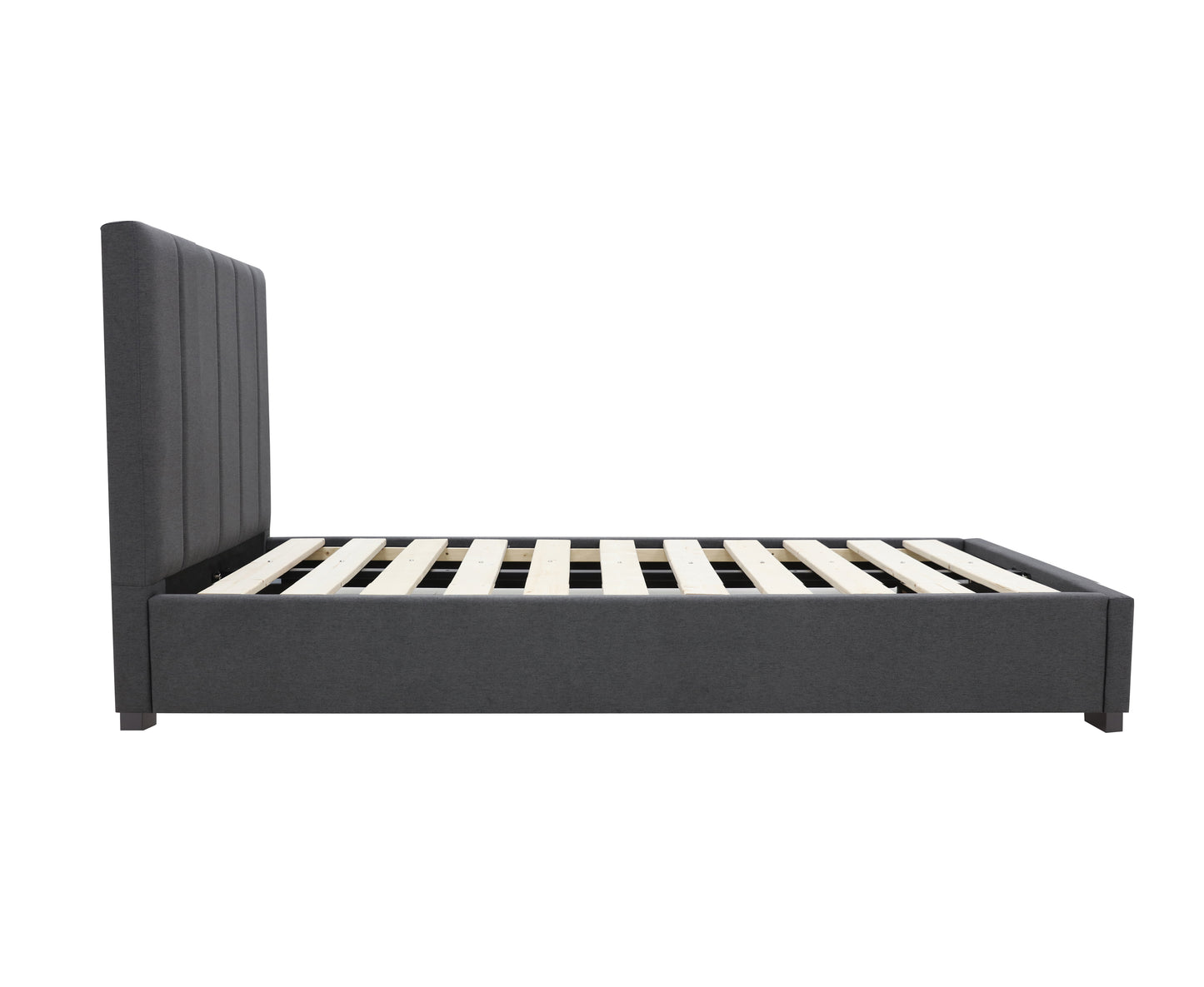 Modern Headboard Bed Frame - Single - Charcoal