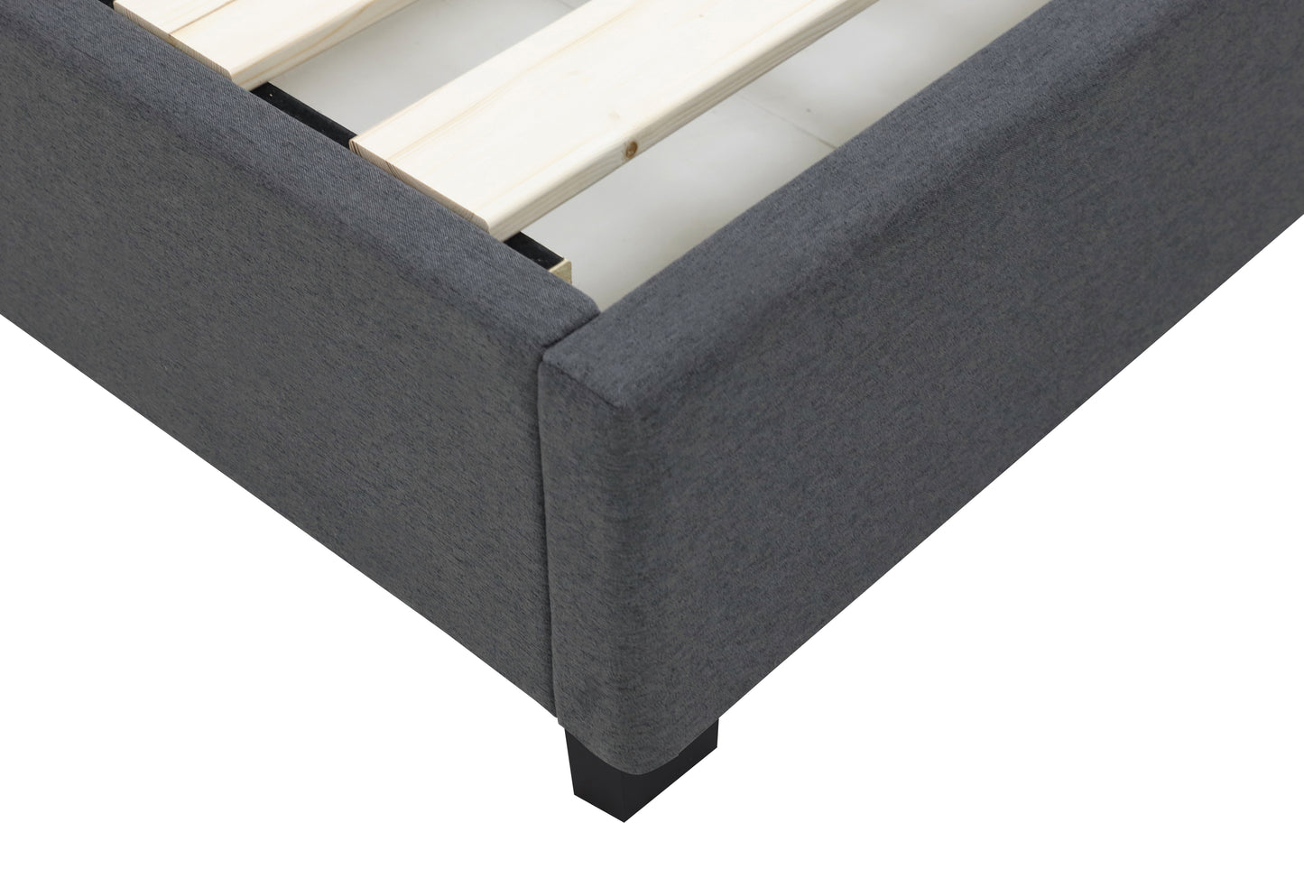 Modern Headboard Bed Frame - Single - Charcoal