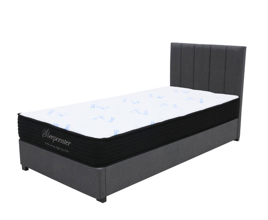 Single Tight Top 5 Zone Pocket Spring Mattress & Bed frame with Modern head board Combo