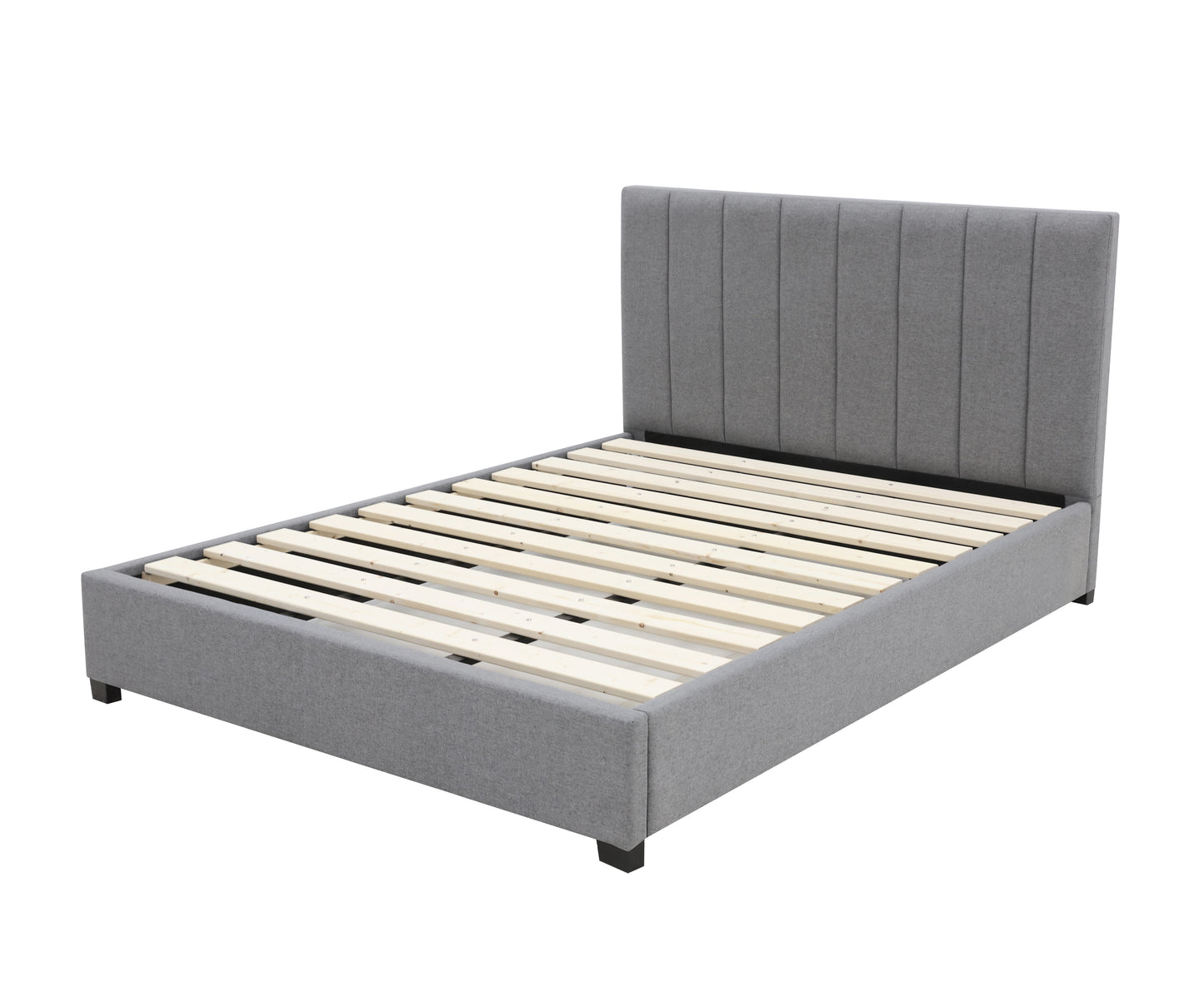 Modern Headboard Bed Frame - Double - Grey