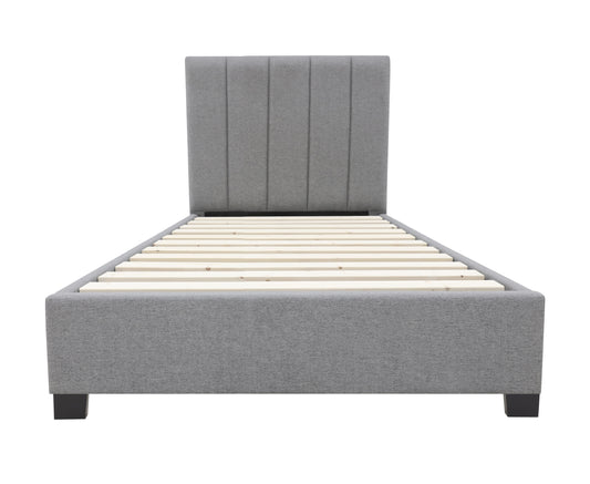 Modern Headboard Bed Frame - King Single - Grey