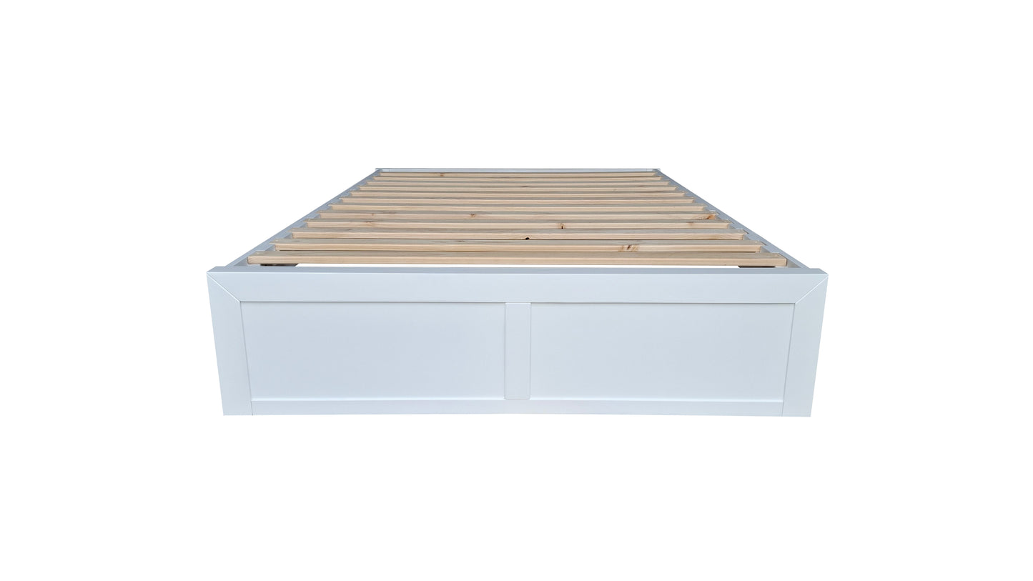 Taranaki Solid Pine Bed Base - Double - White