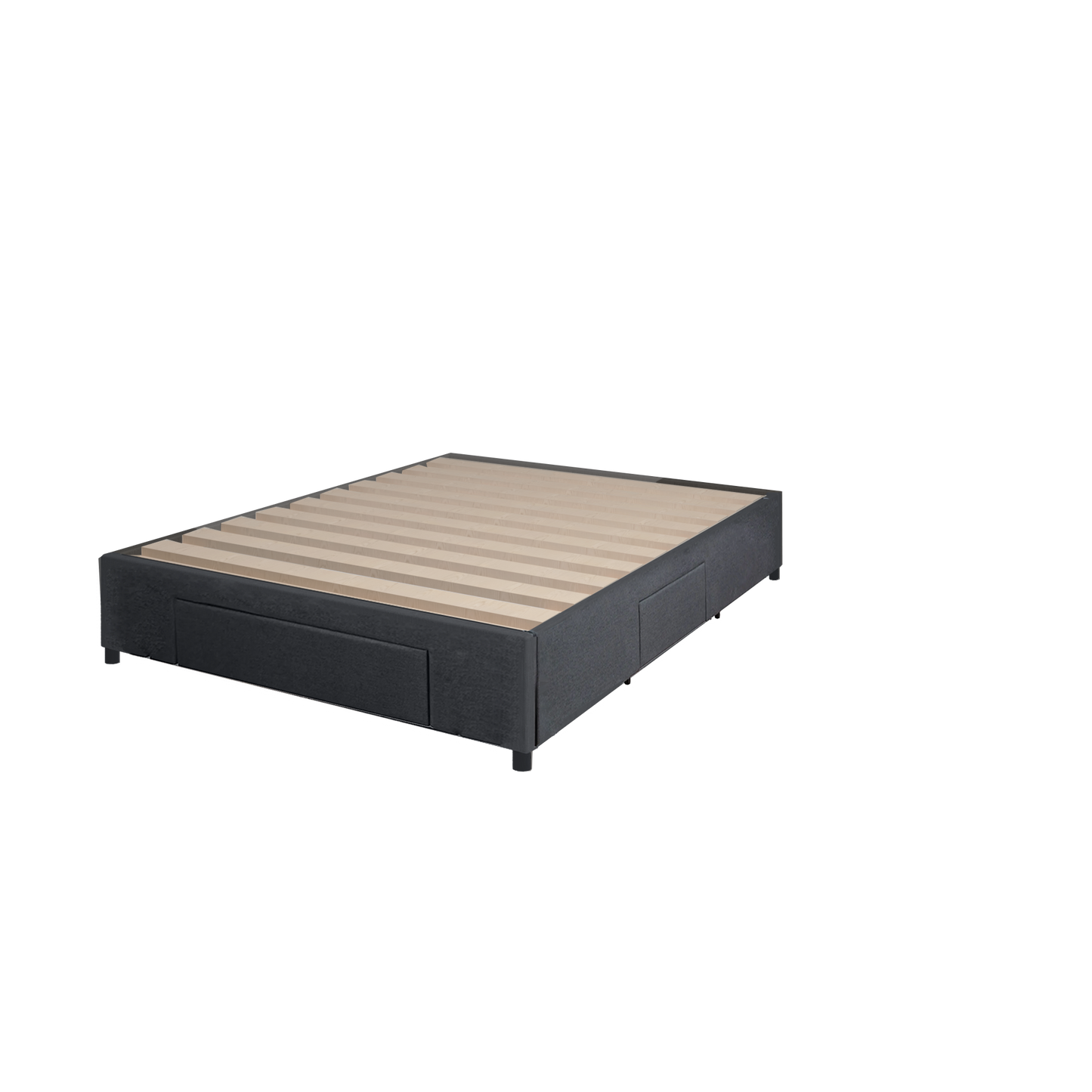 Bed Bases with 3 Drawers - King - Charcoal