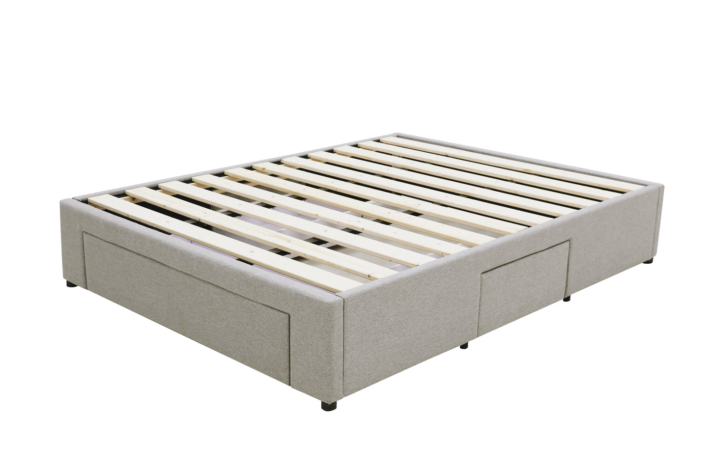 Bed Bases with 3 Drawers - Queen - Grey