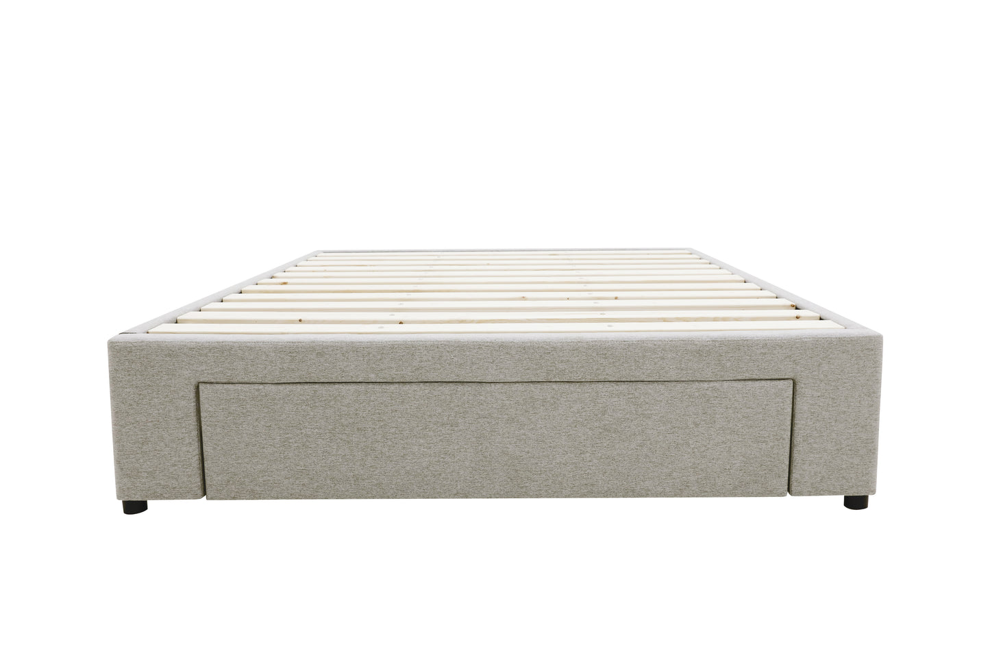 Bed Bases with 3 Drawers - Queen - Grey