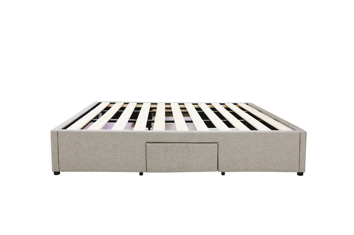 Bed Bases with 3 Drawers - Queen - Grey