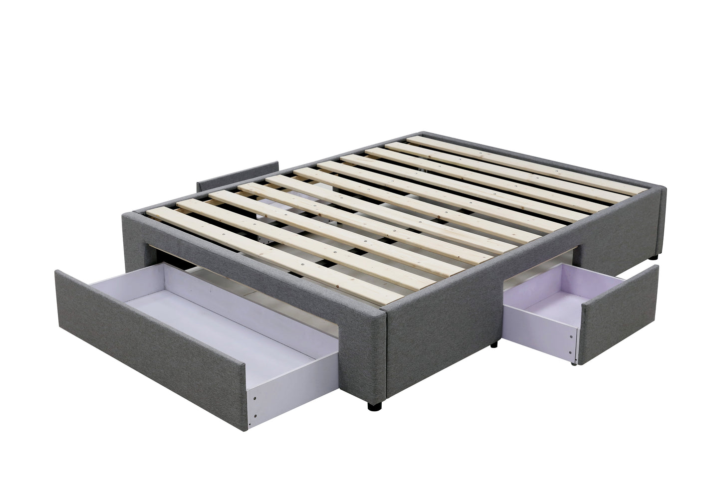 Deluxe Buttoned Upholstered Storage Bed Frame - King - Charcoal