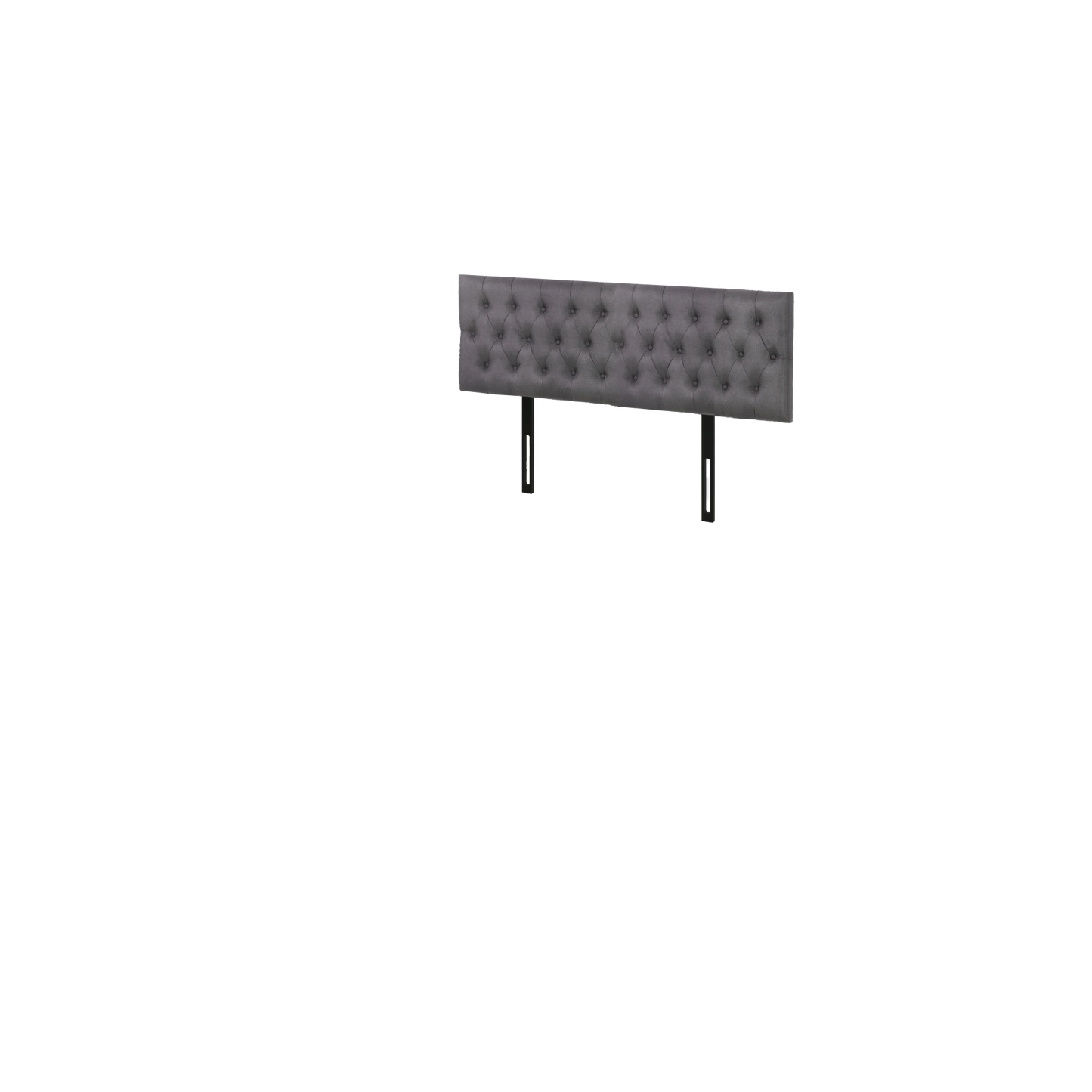 Button Headboard with Metal Legs - King - Charcoal