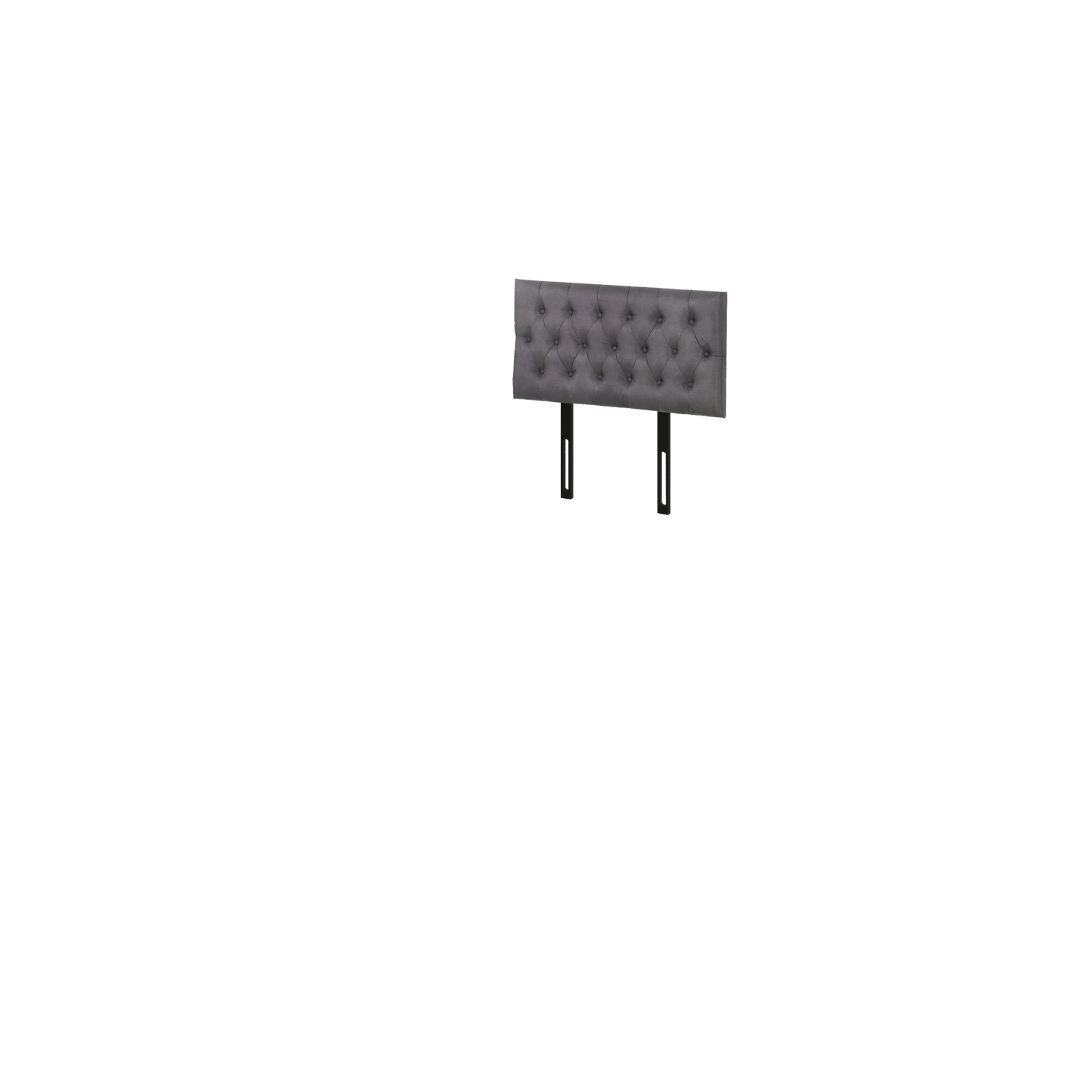 Button Headboard with Metal Legs - King Single - Charcoal