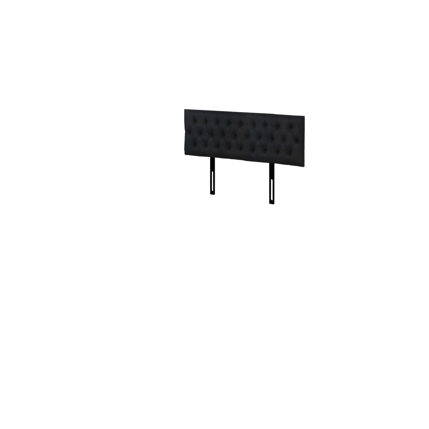 Button Headboard with Metal Legs - Queen - Black