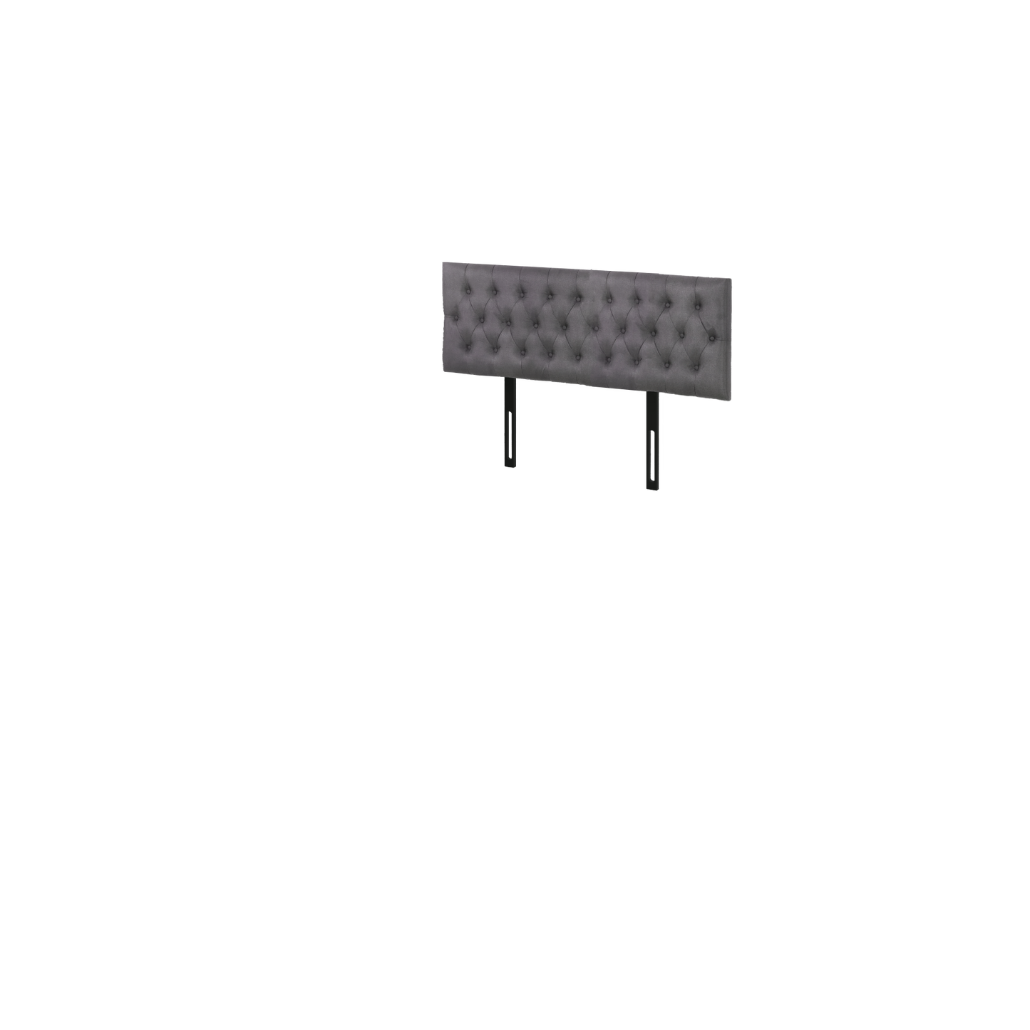 Button Headboard with Metal Legs - Queen - Charcoal