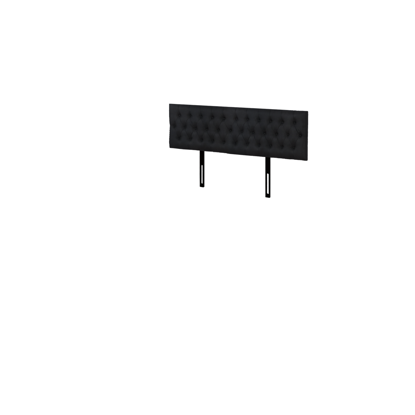 Button Headboard with Metal Legs - Super King - Black