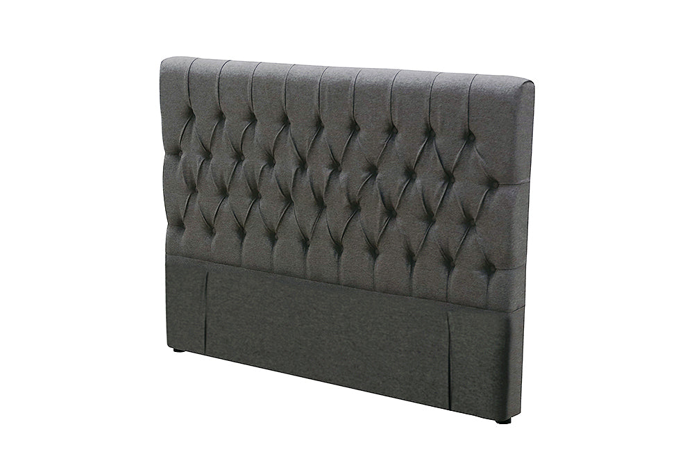 Deluxe Buttoned Fullboard Headboard - Super King - Charcoal