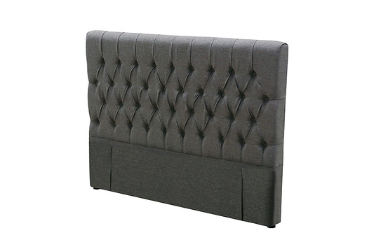 Deluxe Buttoned Fullboard Headboard - Queen - Charcoal