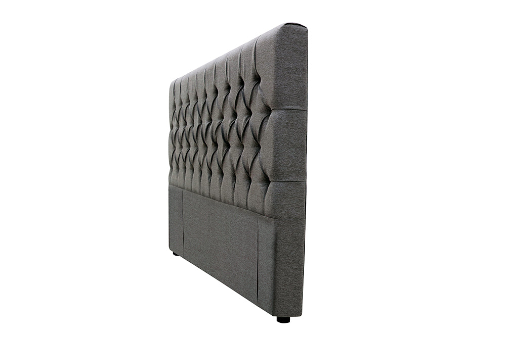 Deluxe Buttoned Fullboard Headboard - Super King - Charcoal