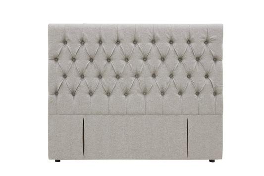 Deluxe Buttoned Fullboard Headboard - Queen - Grey
