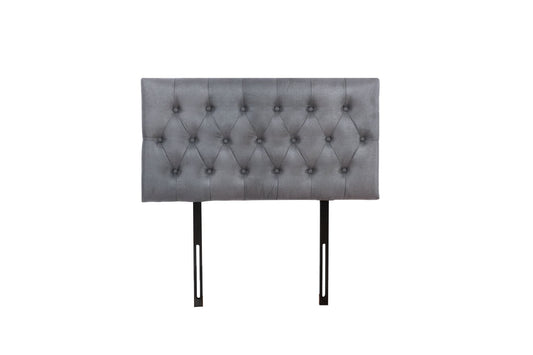 Button Headboard with Metal Legs - Double - Charcoal