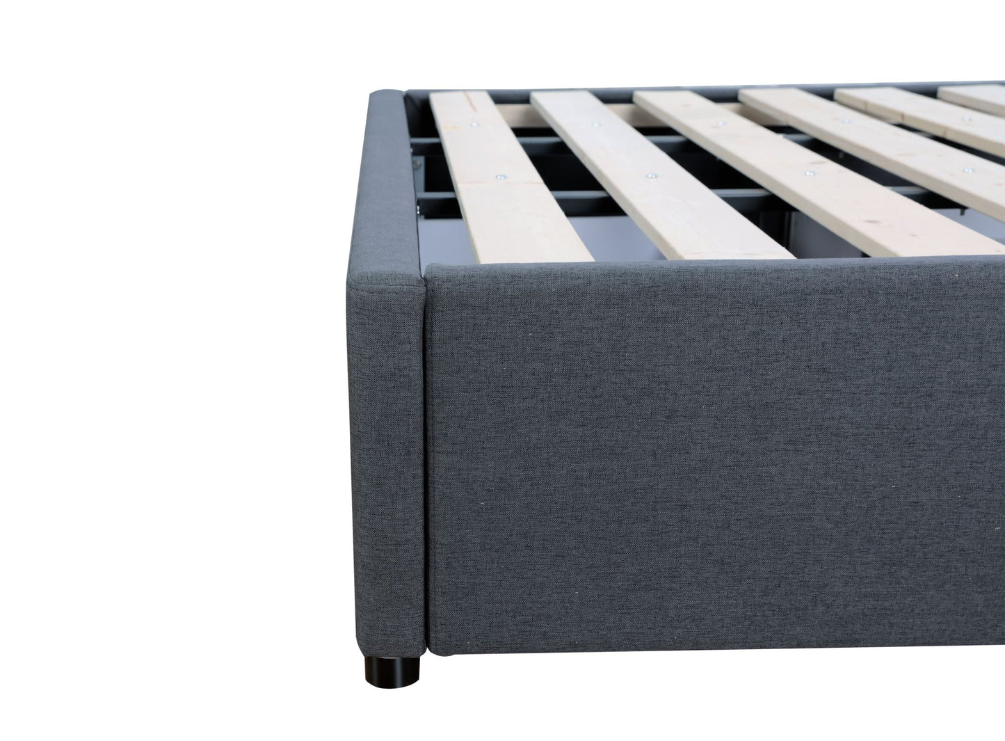 Bed Bases with 3 Drawers  - Double - Charcoal