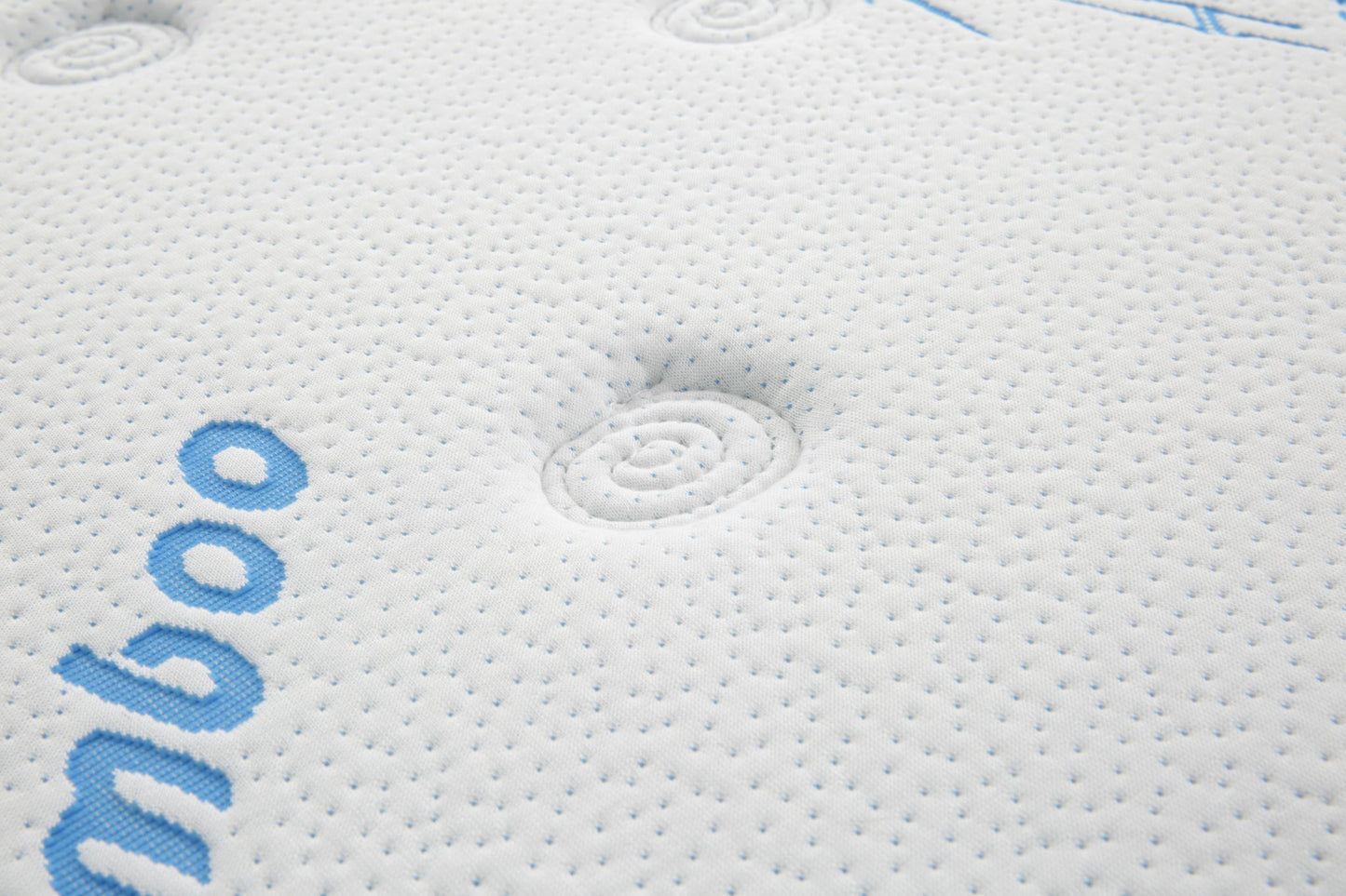 King Single Tight Top 5 Zone Pocket Spring Mattress & Bed frame with Modern headboard Combo