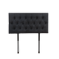 Button Headboard with Metal Legs - Double - Black