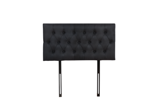 Button Headboard with Metal Legs - King - Black