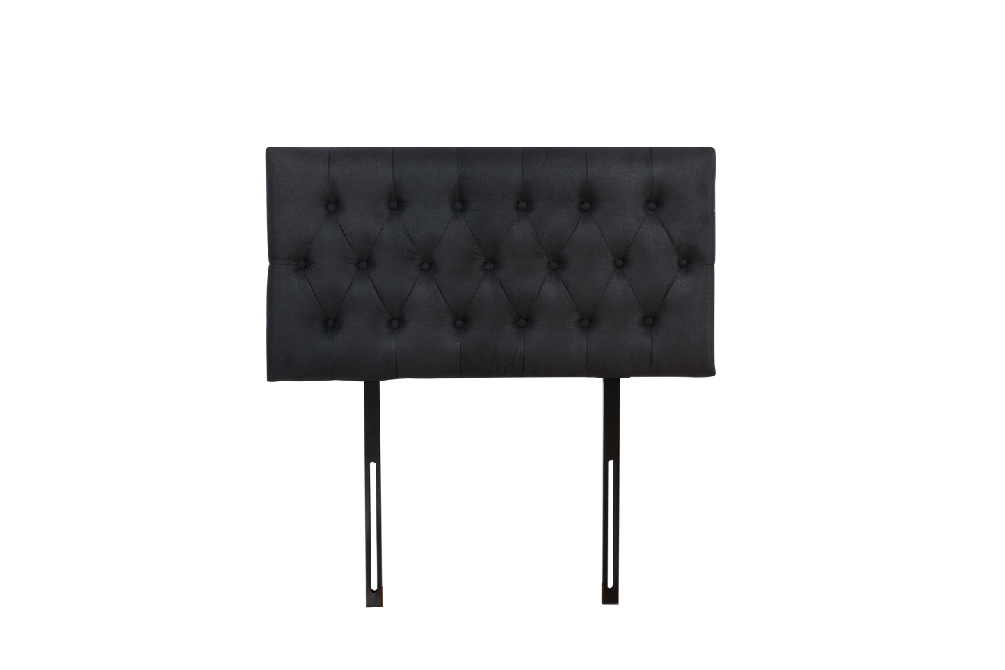 Button Headboard with Metal Legs - King Single - Black